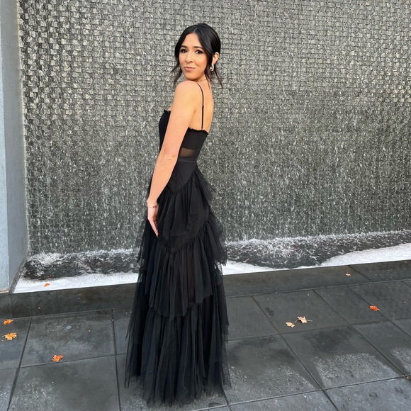 BCBG Black Tulle Corset Dress - Picture 3 of 5